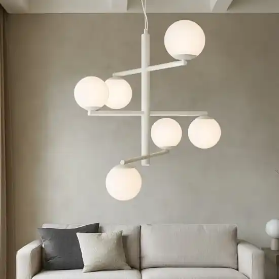 Bestseller Lampadario design moderno ondaluce so gizah 6 luci bianco