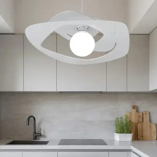 Lampadario 50cm per cucina moderna grigio top light warped Spedito Oggi