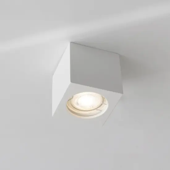 Nuovo Arrivo Plafone quadrato cubo di gesso da cucina bianco pitturabile 220v gu10 led