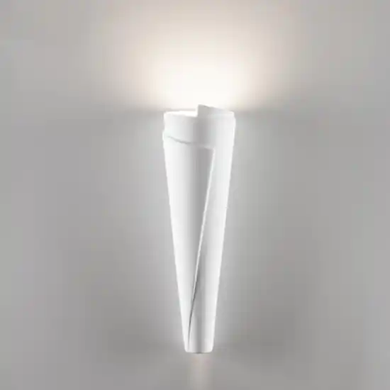 Nuova Collezione Applique in ceramica gesso fiaccola bianca verniciabile per interni