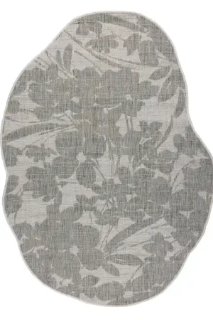 A Buon Prezzo Tappeto ORGANIC Sisal Fiori Crema / Grigio - naturale, moderno forma irregolare