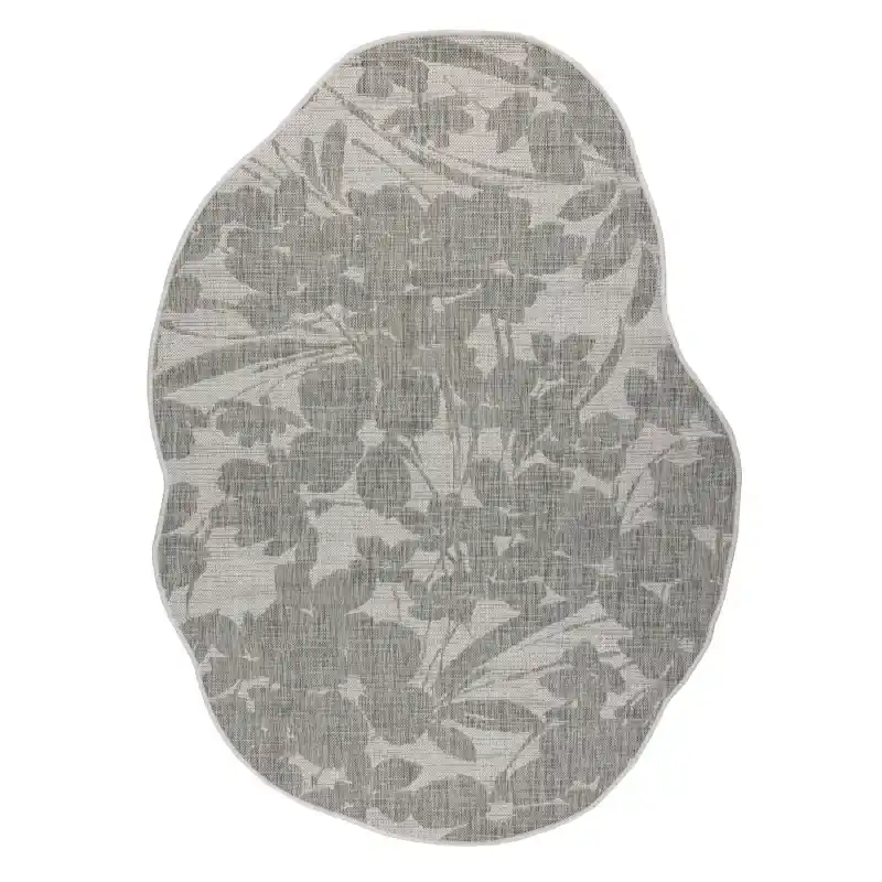 A Buon Prezzo Tappeto ORGANIC Sisal Fiori Crema / Grigio - naturale, moderno forma irregolare