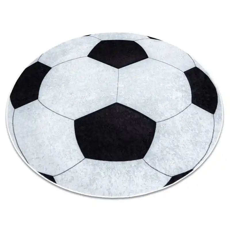 Tappeto lavabile JUNIOR .802 cerchio calcio per bambini antiscivolo nero / bianca - PRODOTTO DI SECONDO GRADO Compra Online
