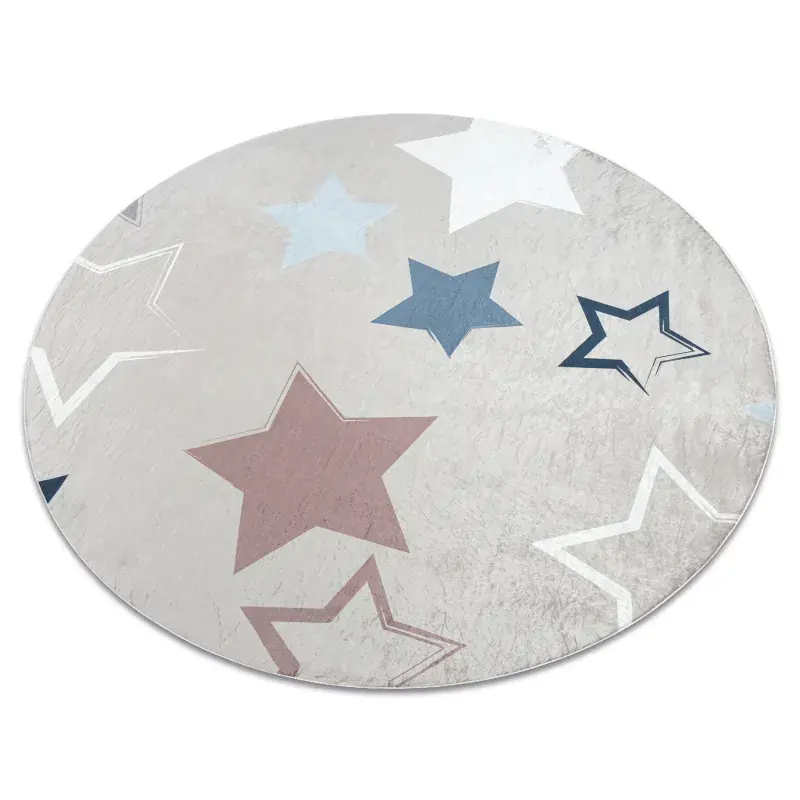 Prezzo Ridotto Tappeto lavabile BAMBINO cerchio Stelle per bambini antiscivolo - beige / grigio