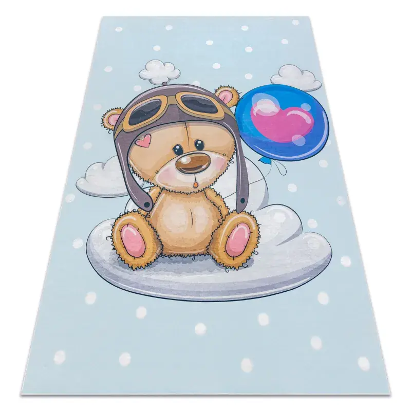 Tappeto lavabile BAMBINO 43030 Orsacchiotto, il pilota per bambini antiscivolo - blu / marrone Must-Have