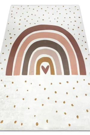 Acquista Ora Tappeto lavabile BAMBINO Arcobaleno, punti per bambini antiscivolo - bianca / marrone