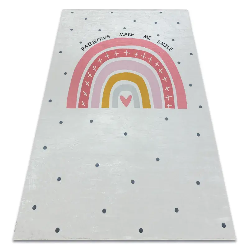 Miglior Prezzo Tappeto lavabile BAMBINO Arcobaleno, punti per bambini antiscivolo - bianca / rosa