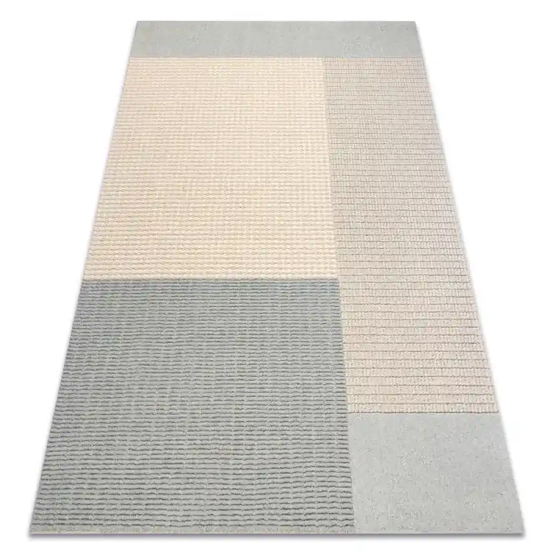 Soddisfatti O Rimborsati Tappeto FLUX 461.9.AE500 lana OSTA - Geometrico, strutturato, stile loft blu / crema