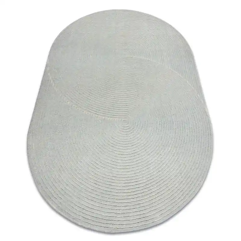 Popolare Tappeto FLUX ovale 461.67.AE500 lana OSTA - Geometrico, strutturale, loft blu / crema
