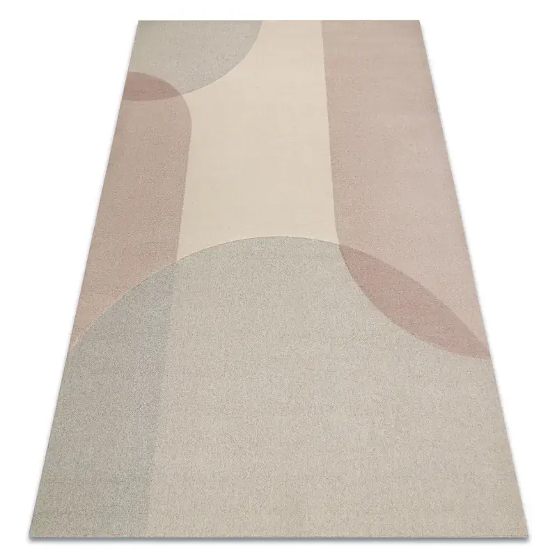 Tappeto FLUX 461.7.AE200 misto lana OSTA - Geometrico, strutturato, stile loft beige / rosa Economico