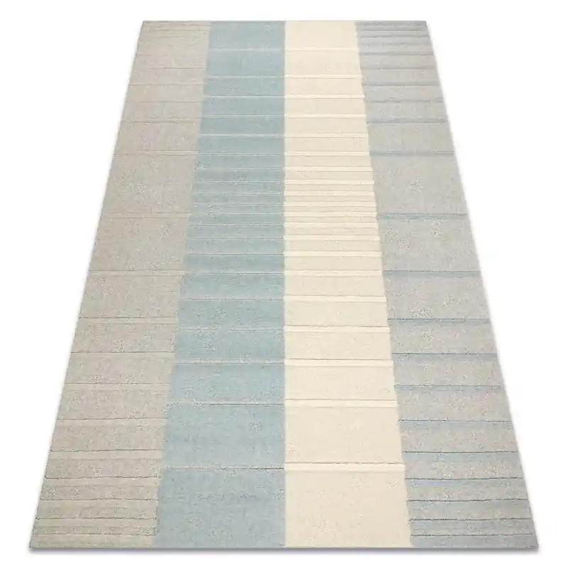 Direttamente Dal Produttore Tappeto FLUX 461.3.AE120 misto lana OSTA - Righe, strutturato, stile loft grigio / blu