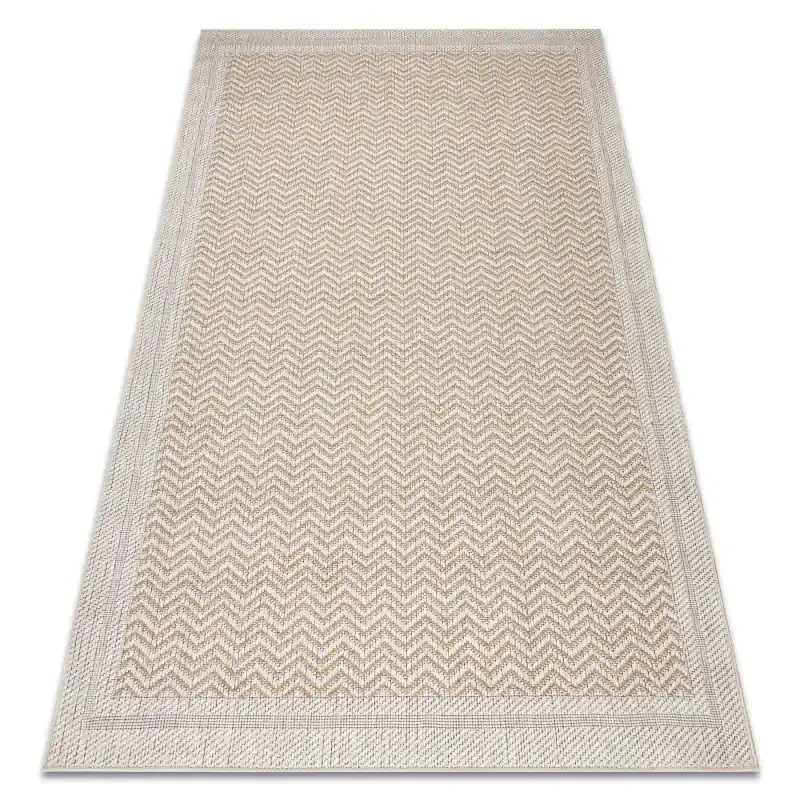 Tappeto ORIGI crema / beige - Telaio, spina di pesce cordoncino in SISAL a tessitura piatta Prezzo Ridotto