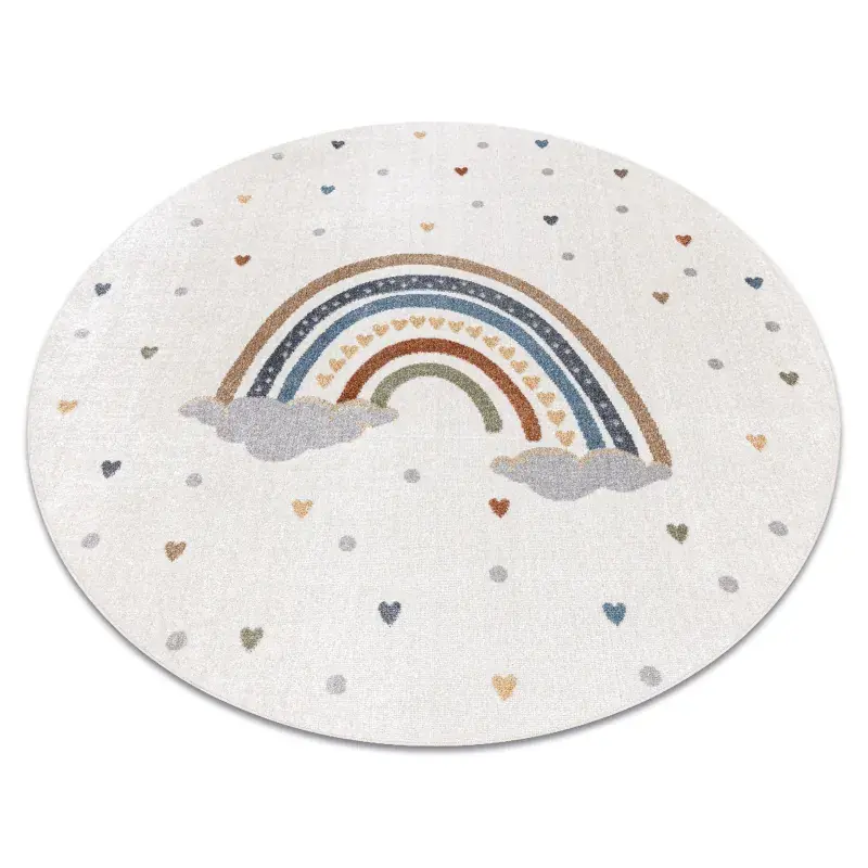 Offerta Del Giorno Tappeto BONO 724 cerchio RAINBOW HEART crema/grigio chiaro - PRODOTTO DI SECONDO GRADO