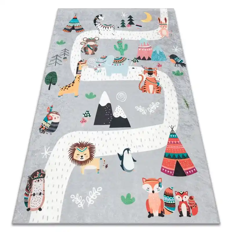 BAMBINO 2160 tappeto lavabile Strade villaggio animali per bambini antiscivolo - 2° gatunek Offerta Del Giorno