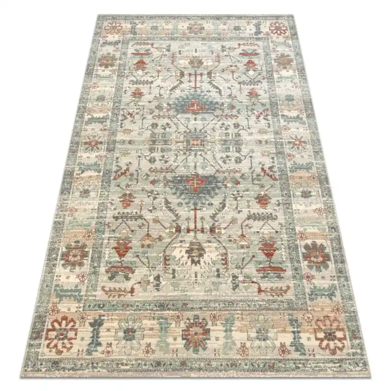 Soddisfatti O Rimborsati Tappeto SOHO 477.09.LA100 lana OSTA - Boho, cornice beige naturale / verde