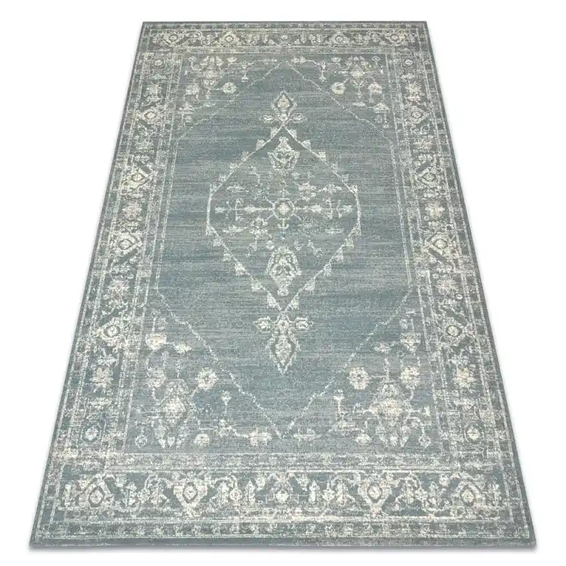 Bestseller Tappeto ABBY 486.10.LA500 Lana OSTA - Ornamento, cornice classica Blu / Beige