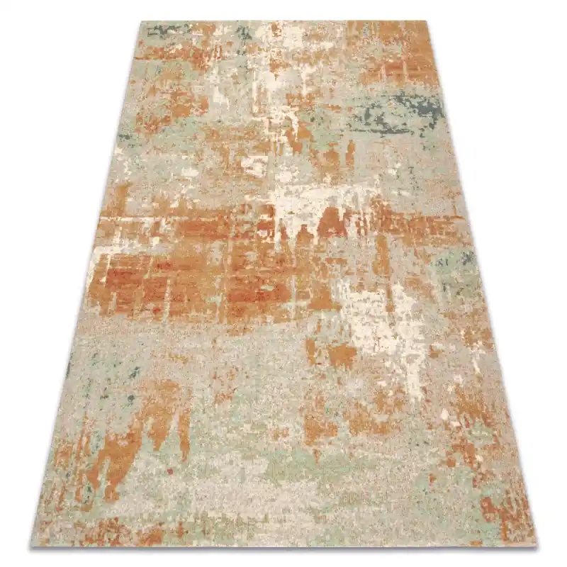 Subito Disponibile Tappeto ABBY 486.13.LA112 Lana OSTA - Vintage, moderno Verde / Terracotta