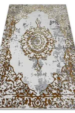 Vendita Finale Tappeto ALLURE 1961 Ornamento, cornice - Strutturato, elegante, glamour oro / bianco