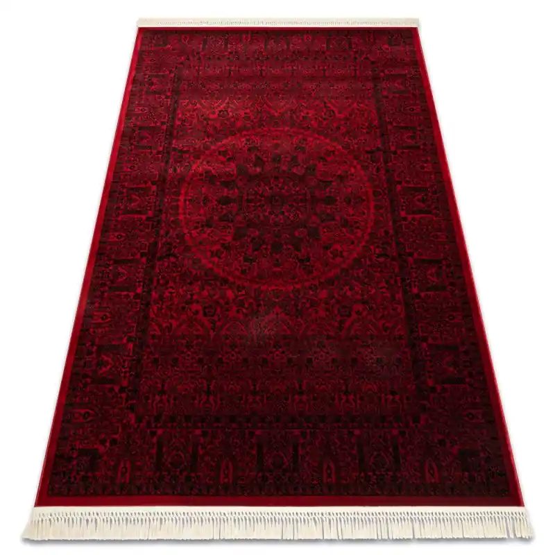 Tappeto ORIENT bordeaux / nero Cornice, rosone, orientale, con frange Miglior Prezzo