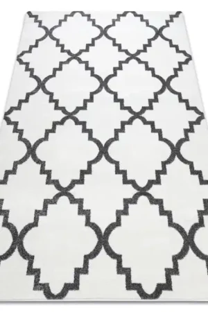 A Buon Prezzo Tappeto SKETCH - crema / grigio marocco trifoglio trellis - PRODOTTO DI SECONDO GRADO