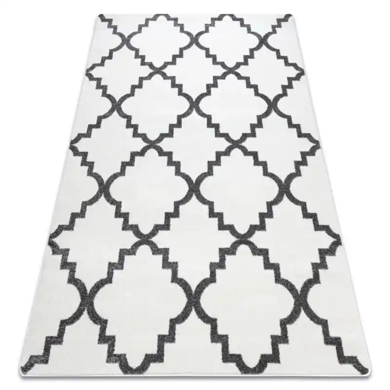 A Buon Prezzo Tappeto SKETCH - crema / grigio marocco trifoglio trellis - PRODOTTO DI SECONDO GRADO