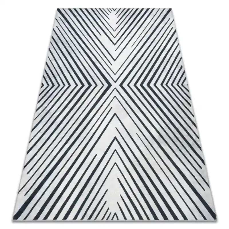 Tappeto lavabile ANDRE Strisce, geometrico antiscivolo grigio / nero - PRODOTTO DI SECONDO GRADO Vendita Finale