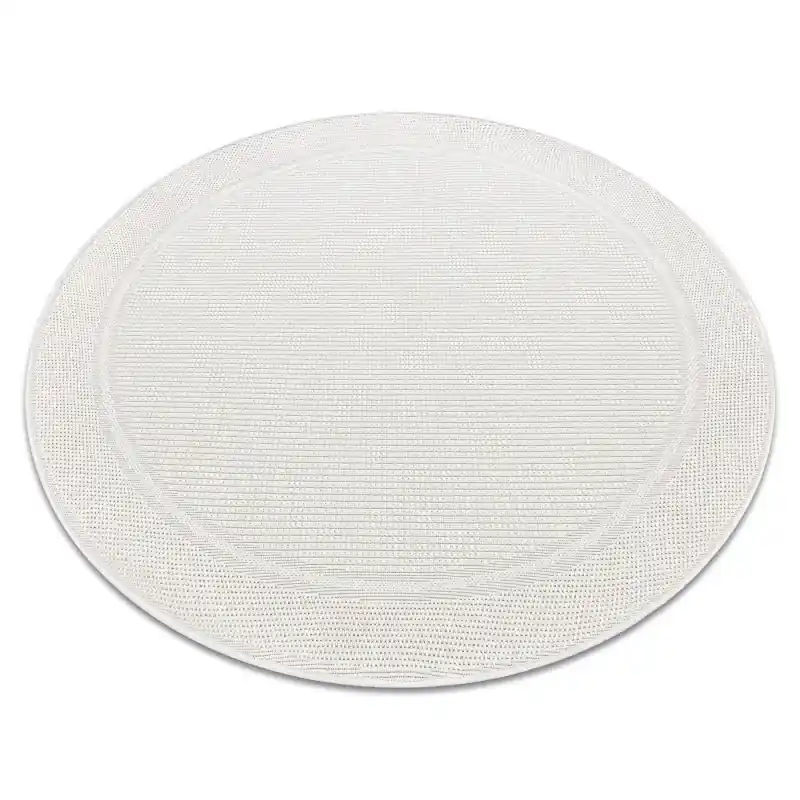 Ultima Occasione Tappeto TIMO 5979 cerchio SISAL all‘aperto telaio bianco - PRODOTTO DI SECONDO GRADO