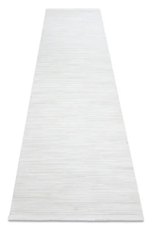 A Buon Prezzo Tappeto, passatoia moderno DUKE crema - Strisce strutturata, molto morbida, frange