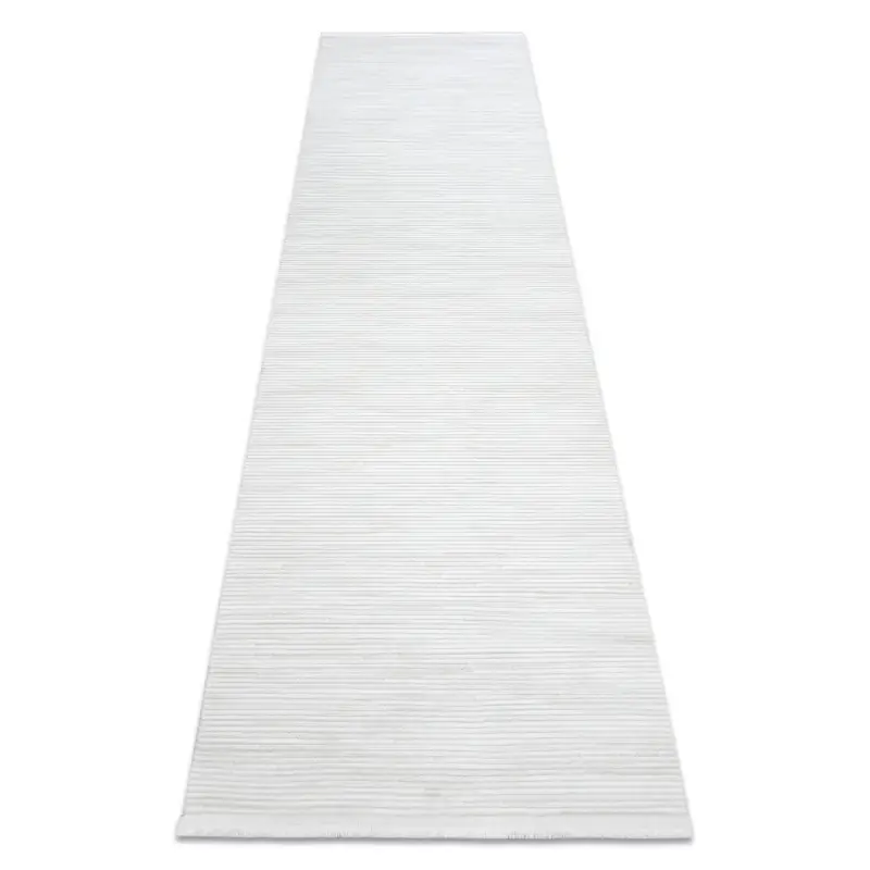 A Buon Prezzo Tappeto, passatoia moderno DUKE crema - Strisce strutturata, molto morbida, frange