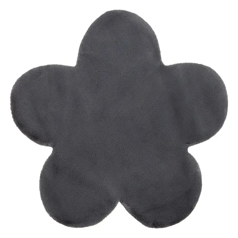 Tappeto NEW DOLLY fiore -1 grigio antracite IMITAZIONE PELLICCIA DI CONIGLIO Soddisfatti O Rimborsati