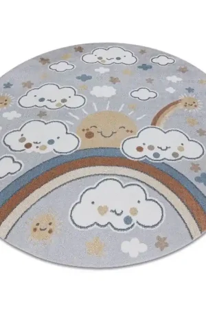 A Buon Prezzo Tappeto BONO cerchio Nuvole, cielo, grigio chiaro / crema