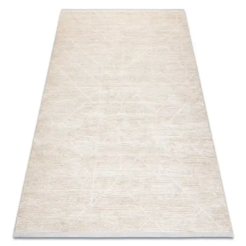 Acquista Ora Tappeto moderno DUKE 51533 panna - Geometrico strutturata, molto morbida, frange