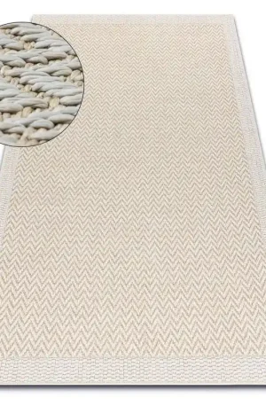 A Buon Prezzo Tappeto ORIGI Zigzag crema - cordoncino in SISAL a tessitura piatta