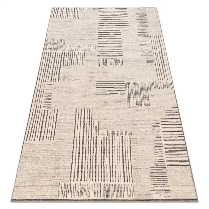 Saldi Tappeto Lana ANGEL / Linee beige / grigio