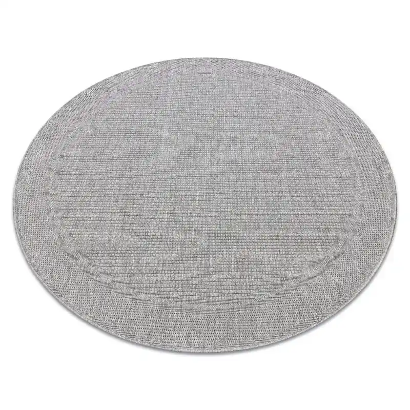 Tappeto TIMO cerchio SISAL all& 039;aperto telaio grigio chiaro Scelto Dai Clienti