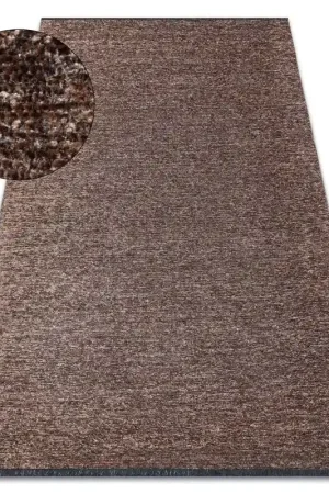 Acquista Ora Tappeto FLORENCE 24021 Monocolore, glamour, tessitura piatta, frange - marrone