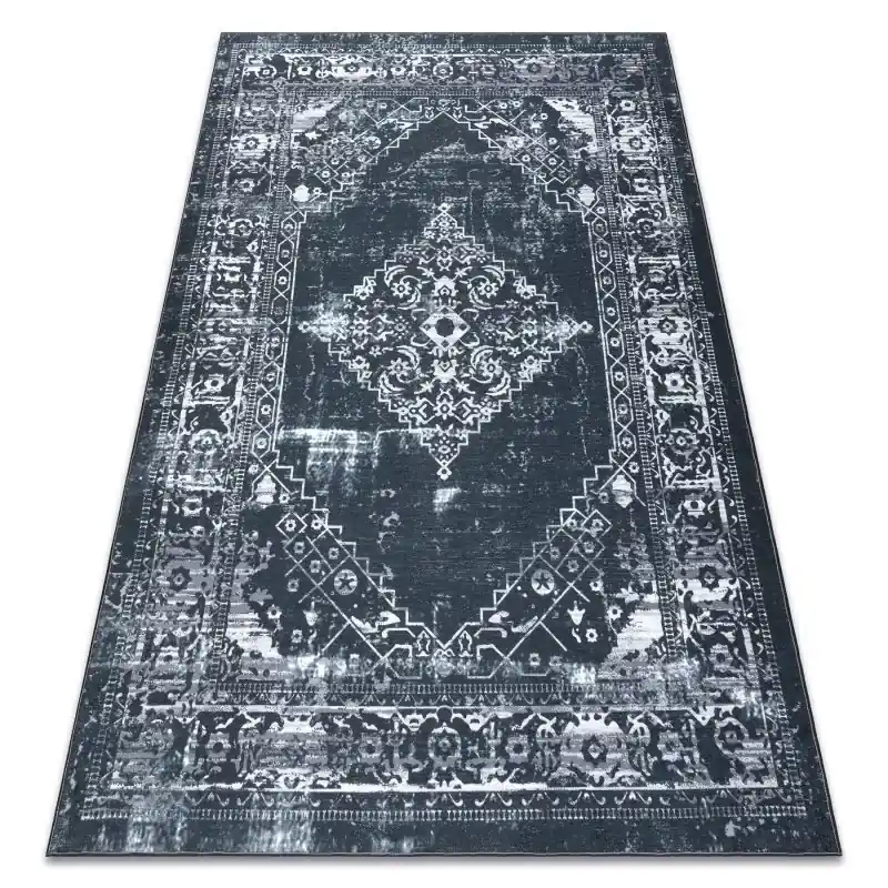Nuova Collezione Tappeto ANTIKA 117 tek, ornamento moderno, lavabile - grigio / grafite