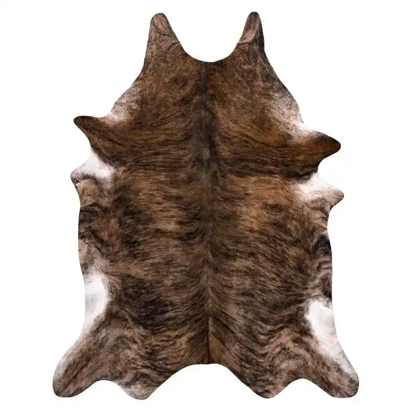 Spedito Oggi Tappeto Imitazione pelle di bovino, Mucca G5072-1 Pelle Marrone