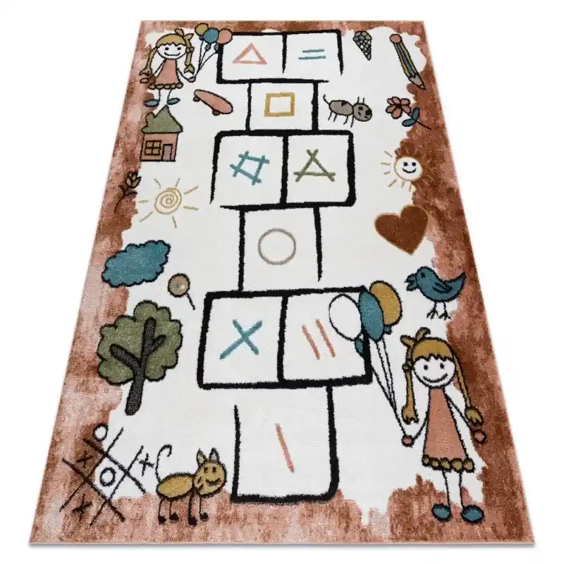 Popolare Tappeto FUN Hop per bambini, il gioco della campana, animali rosa