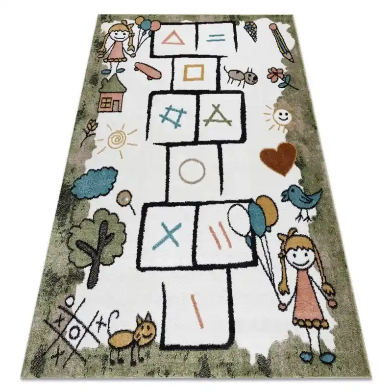 Tappeto FUN Hop per bambini, il gioco della campana, animali verde Reso Gratuito