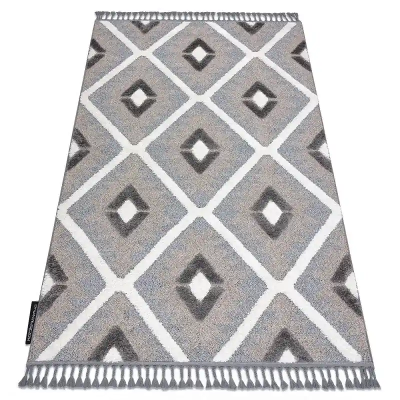 Tappeto MAROC Diamanti grigio / bianca Frange berbero marocchino shaggy Ordina Subito