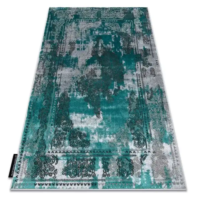 Prezzo Ridotto Tappeto DE LUXE moderno Astrazione, vintage - Structural verde / grigio