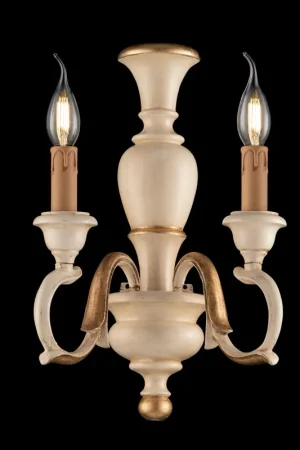 Applique da parete in stile classico in legno 2 luci - 40W - IP20 Soddisfatti O Rimborsati