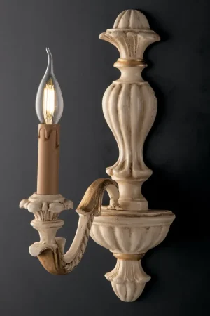Applique da parete in legno dallo stile classico in diverse colorazioni - 40W - IP20 Offerta Limitata