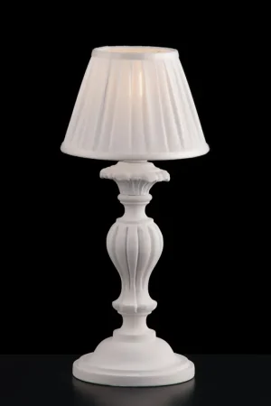 A Buon Prezzo Abatjour in legno e pasta di legno 1 luce e paralume in plisse bianco - 40W - IP20