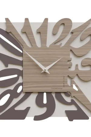 Spedizione Espresso Orologio da parete moderno in legno quadrato con numeri design particolare