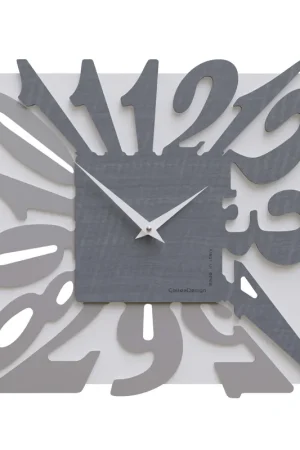 Orologio da parete moderno in legno quadrato con numeri design particolare Non Perdere