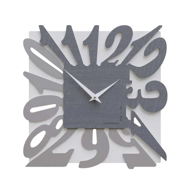 Orologio da parete moderno in legno quadrato con numeri design particolare Non Perdere