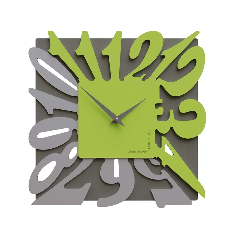 Orologio da parete moderno in legno quadrato con numeri design particolare Acquista Ora