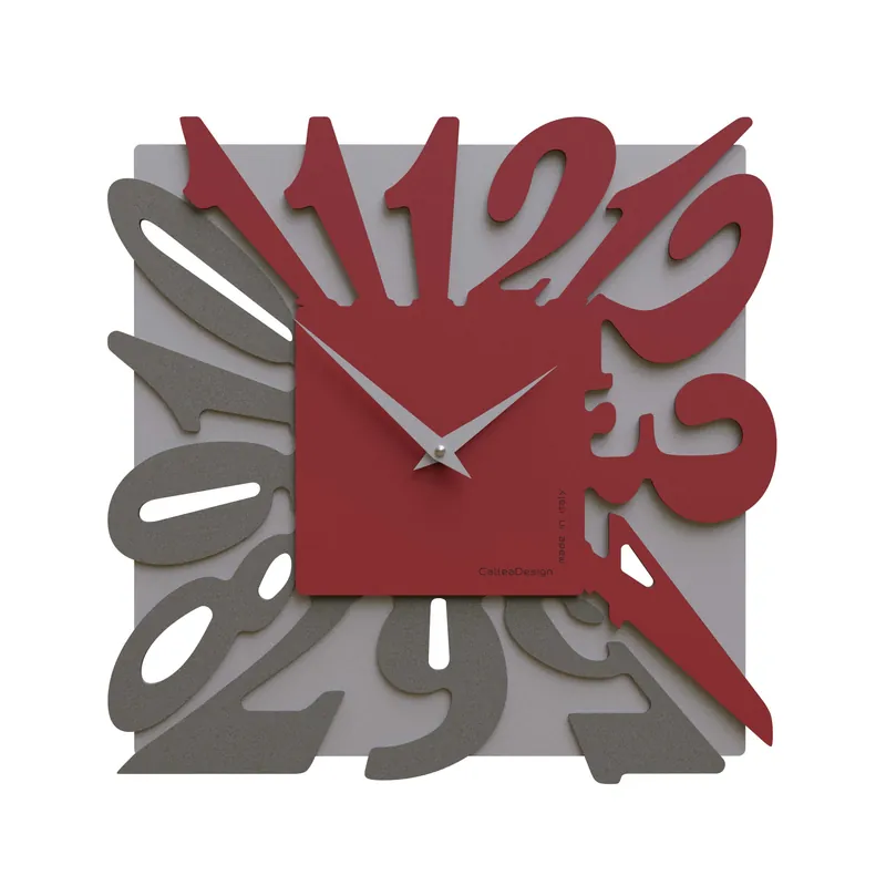 Consegna Rapida Orologio da parete moderno in legno quadrato con numeri design particolare